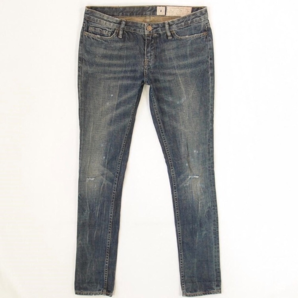 All Saints Distressed Skinny Jeans peyote pipe